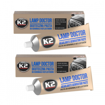 Produse Cosmetica Auto - Pachet 2 x pasta K2 pentru restaurarea manuala sau mecanica a farurilor 60g