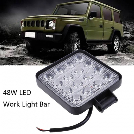 Proiector LED auto Offroad 16 led 48W patrat [4]