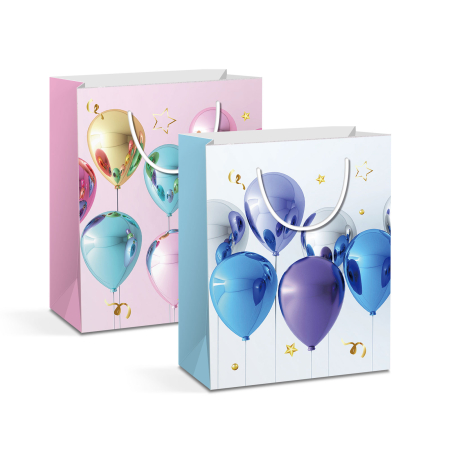 Casa si Gradina - Pachet 2 pungi cadou - hârtie rezistentă, 26.5 x 12.7 x 33 cm (Modele festive)