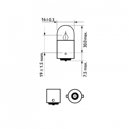 Set 10 Becuri Auxiliare R5W BA15S 12V Philips [2]