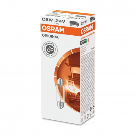 Becuri Auto - Set 10 Becuri Camion 24V C5W Osram, Original