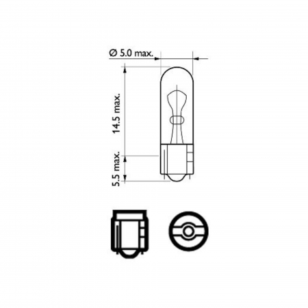 Set 10 Becuri Fara Soclu W1.2W 12V Philips [2]