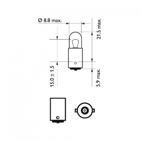 Set 10 Becuri Pozitie Fata T4W 12V Philips [2]
