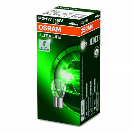 Electrica si Electronice Auto - Set 10 Becuri P21W Osram Ultra Life