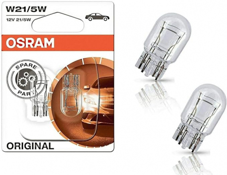 Becuri Auto - Set 10 Becuri 12V W21/5W Original, Osram