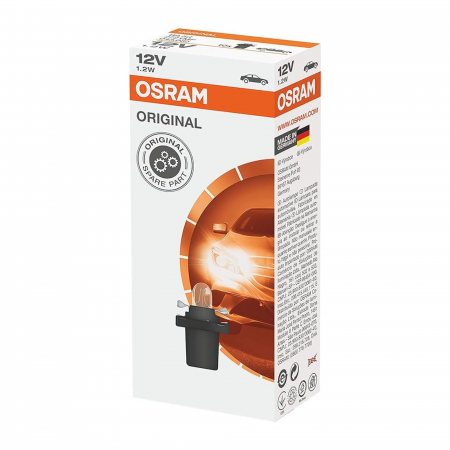 Electrica si Electronice Auto - Set 10 Becuri Bord B8.5D, Soclu Negru, 12V 1.2W, Osram