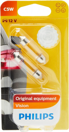 Electrica si Electronice Auto - Set 2 bec C5W Philips 12V Festoon Vision blister