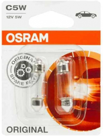 Becuri Auto - Set 2 becuri C5W 12V Osram original blister