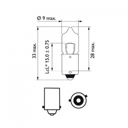 Set 2 Becuri 12V H6W BAX9S (Blister) Vision Philips [2]