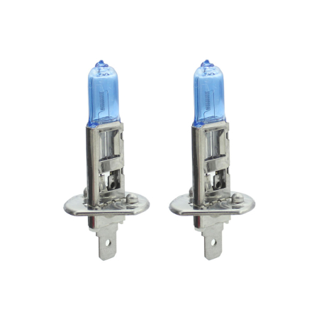 Electrica si Electronice Auto - Set 2 Becuri Auto Halogen H1 Carguard Long Life, +100% Intensitate, Efect Alb Xenon, 12V, 55W
