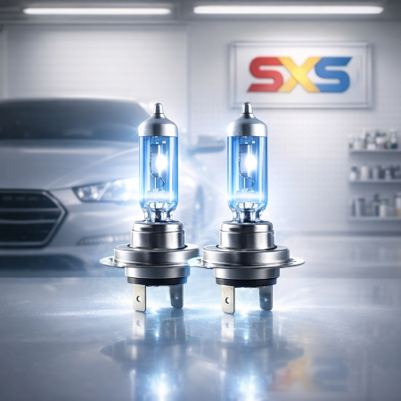 Set 2 Becuri Auto Halogen H7 Long Life, Intensitate +100%, Efect Alb Xenon, 12V, 55W, Sticla Quartz, Durata de Viata Extinsa [2]