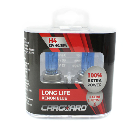 Set 2 Becuri Auto Halogen H4 Carguard Long Life, +100% Intensitate, Efect Alb Xenon, 12V, 60/55W [1]