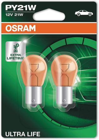 Electrica si Electronice Auto - Set 2 Becuri Auto Semnalizare PY21W Osram Ultra LIfe 12V 21W