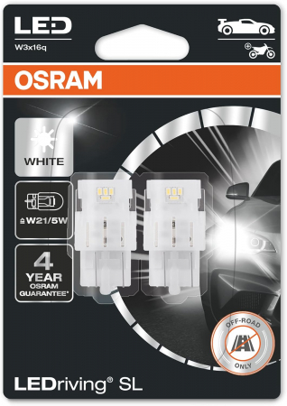 Auxiliare LED - Set 2 LED W21/5W Osram LEdriving SL12V 6000K culoare alba blister
