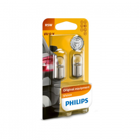 Electrica si Electronice Auto - Set 2 Becuri Auxiliare R5W BA15S 12V (Blister) Philips