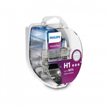 Halogen - Set 2 Becuri Far H1 55W 12V Vision Plus Philips