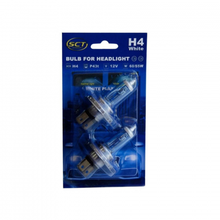 Becuri Auto - Set 2 Becuri Far H4 12V 60/55W P43T White Sct