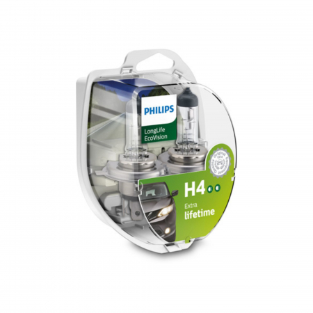 Electrica si Electronice Auto - Set 2 Becuri Far H4 60/55W 12V  Philips Longer Life Ecovision