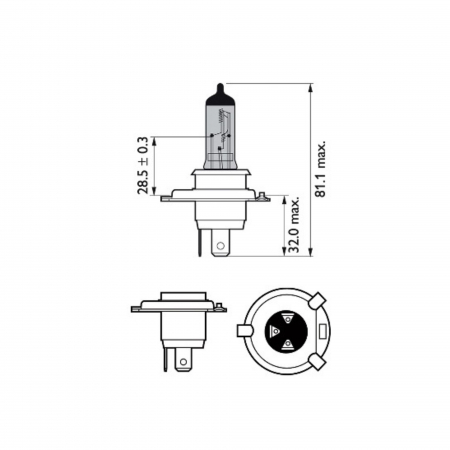 Set 2 Becuri Far H4/W5W P43T-38 60/55W 12V White Vision Ultra Philips [2]