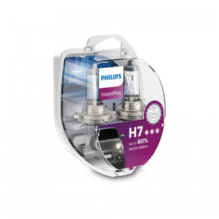 Halogen - Set 2 Becuri Far H7 55W 12V Philips Vision Plus