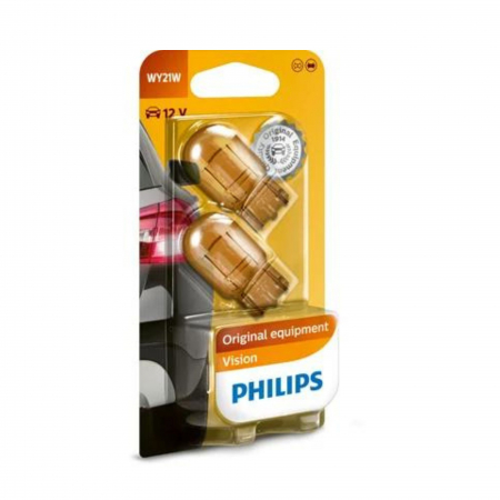 Electrica si Electronice Auto - Set 2 Becuri Fara Soclu 12 V WY21W WX3X16D Philips