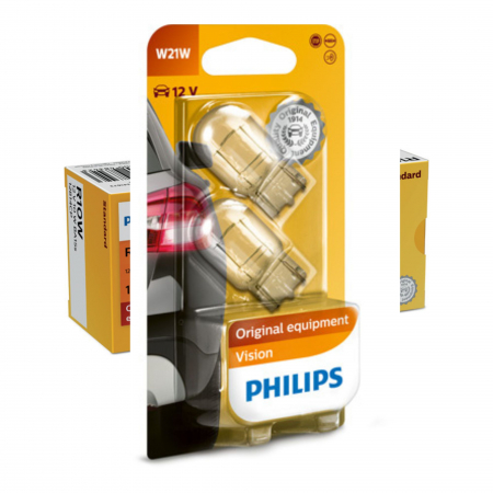 Halogen - Set 2 Becuri Fara Soclu 12V W21W W3X16D Philips