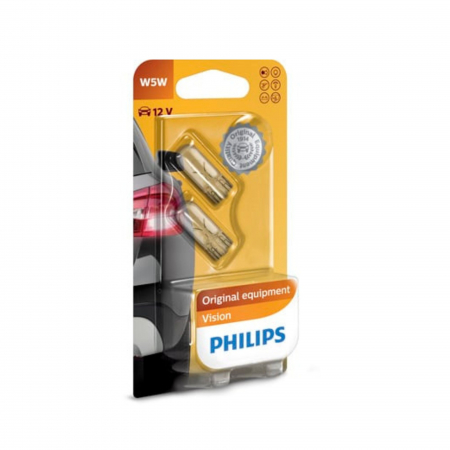 Electrica si Electronice Auto - Set 2 Becuri Fara Soclu W5W 12V Philips(Blister)