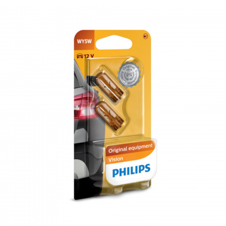 Halogen - Set 2 Becuri Fara Soclu WY5W 12V Philips