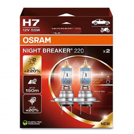 Branduri - Set 2 becuri halogen H7 12V Osram Night Breaker 220%