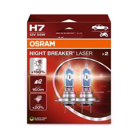 Halogen - Set 2 becuri halogen H7 Osram Night Breaker Laser NextGen +150%