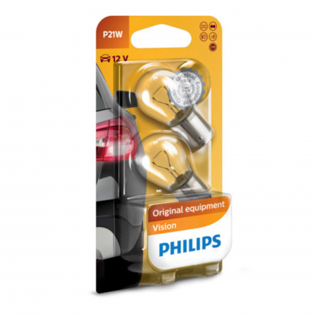Electrica si Electronice Auto - Set 2 Becuri P21W 12V BA15S Blister Philips