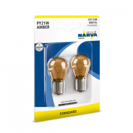 Electrica si Electronice Auto - Set 2 Becuri PY21W 12V Galben Blister Narva