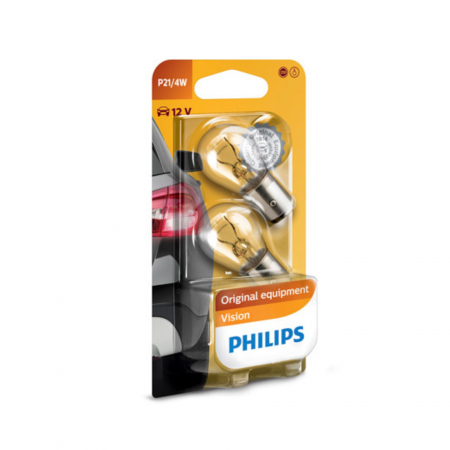 Becuri Auto - Set 2 Becuri Stop Frana P21/4W 12V (Blister) Philips