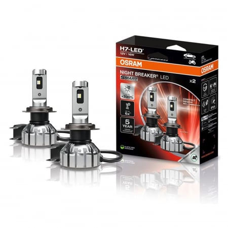 LED Omologat RAR - Set 2 H7 Osram Night Breaker Smart LED omologare RAR Street Legal +330%