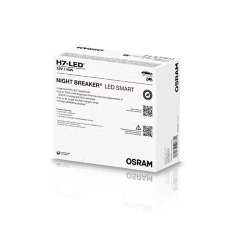 Branduri - Set 2 Becuri LED H7 Osram Night Breaker SMART, Omologate RAR / Street Legal, +330% Lumina, 6000K Alb Rece, 12V, 16W, Design Compact - cutie service