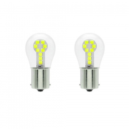 Set 2 LED P21/5W 18 SMD technology pentru semnalizare alb pur [0]