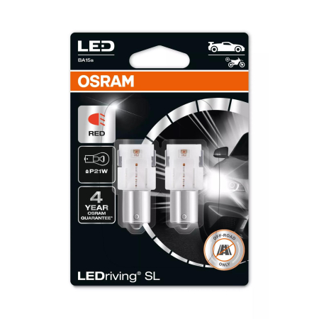 Auxiliare LED - Set 2 Osram LEDriving  SL P21W 12V red (rosu)