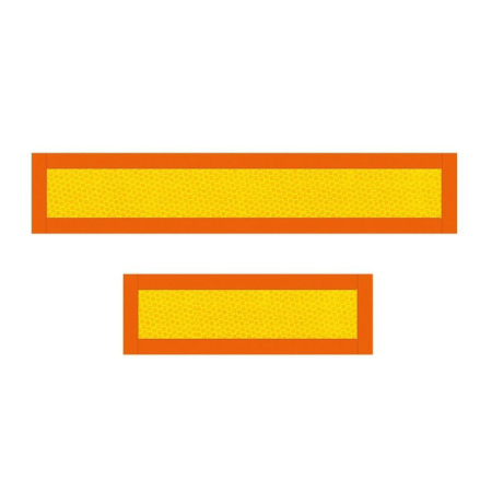 Siguranta Rutiera - Set 2 plăcuțe reflectorizante Hico galben/roșu fluorescent 300x100 mm aluminiu