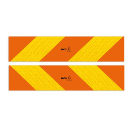 Siguranta Rutiera - Set 2 plăcuțe reflectorizante Hico galben/roșu fluorescent  565x132 mm aluminiu