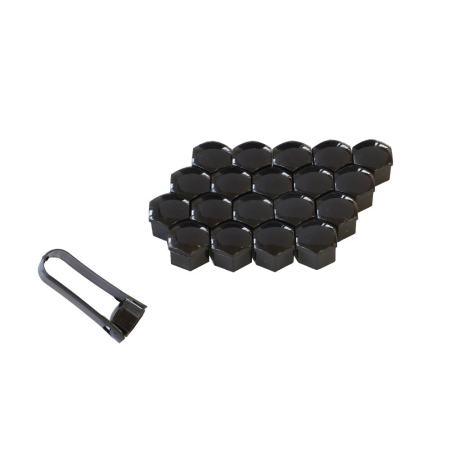 Service Roti - Set 20 capace prezoane negre 21 mm cu cleste montaj pentru roti auto