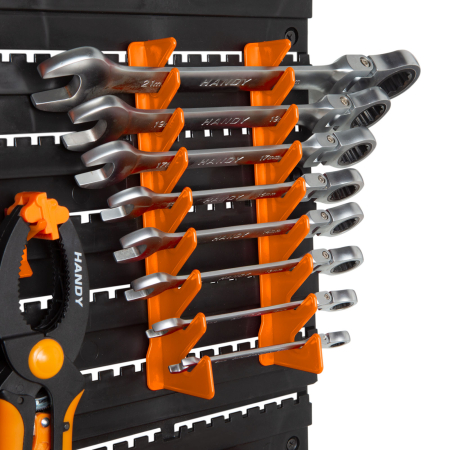 Panou Organizator Scule de Perete, Set 2 Placi Modulare (475x272mm), 14 Suporturi + 4 Cutii Depozitare, Plastic Rezistent, Atelier si Garaj [2]