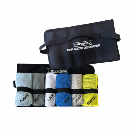 Produse Cosmetica Auto - Set Lavete Microfibră RAVENOL pentru ingrijire auto Car Cloth Organizer