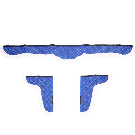 Parasolare Auto - Set perdele decor cabina camion, velur albastru-alb universale Mega Drive