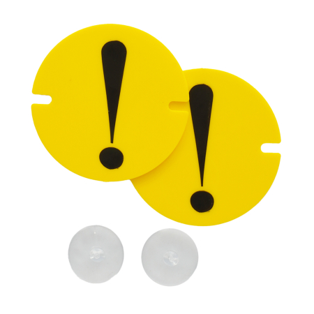 Accesorii Auto Tuning - Set semne incepator cu ventuze, Mega Drive, Plastic, Galben, 2 bucati