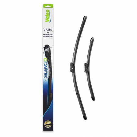 Stergatoare Auto - Set stergatoare Valeo Silencio 650/450mm VF387 pentru Audi A1, A3, Seat Leon, Ateca, Skoda Fabia IV, Kamiq, Karoq, Octavia IV, Superb, VW Golf VII, Golf VIII, Polo VI, Taigo