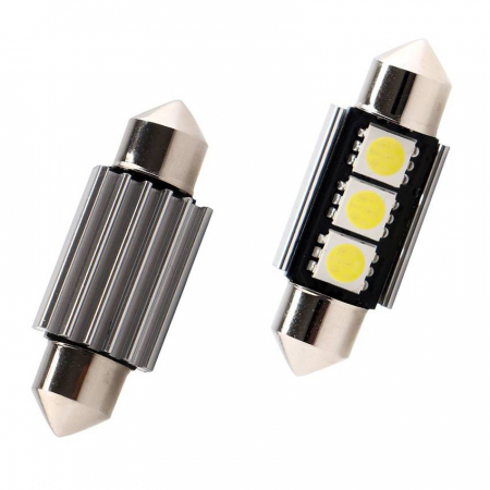 Auxiliare LED - Set x 2 LED C5W 39 mm 3 SMD 5050 Chips Technology 6000K alb pur