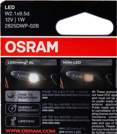 Set 2 becuri auxiliare LED W5W 12V Osram White Blister 6000K [1]
