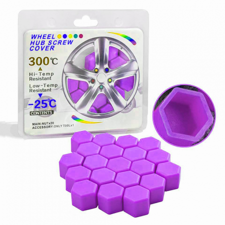 Set x 20 capace prezoane 17mm, rezistente pana la 300 grade C, silicon mov [1]