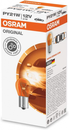 Auxiliare Halogen - Set 10 Becuri 12V PY21W, Original, Osram