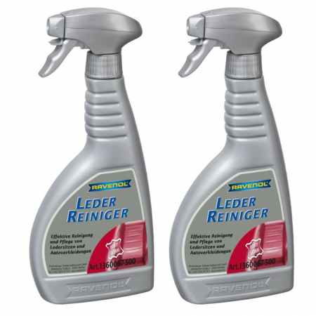 Produse curatare interior auto - Pachet 2 x Solutie Ravenol Leder-Reiniger pentru tapiterie auto din piele 500 ml